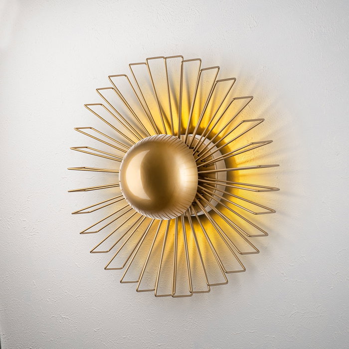 Opviq Kaya Lámpara de Pared de Metal Dorado